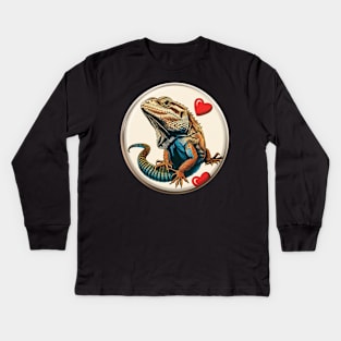 Iguana Love Design Kids Long Sleeve T-Shirt